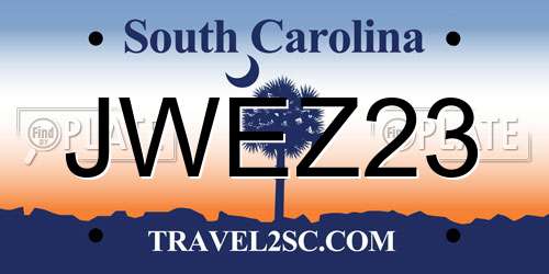 JWEZ23 South Carolina License Plate