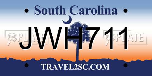 JWH711 South Carolina License Plate