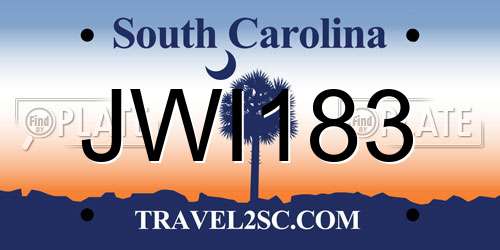 JWI183 South Carolina License Plate