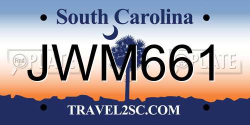JWM661 South Carolina License Plate