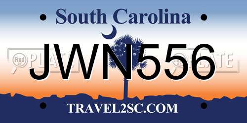 JWN556 South Carolina License Plate