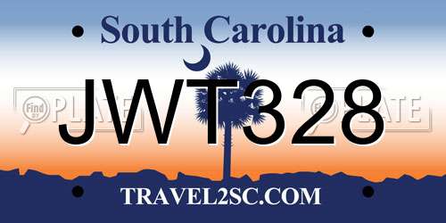 JWT328 South Carolina License Plate