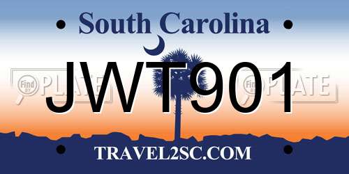 JWT901 South Carolina License Plate
