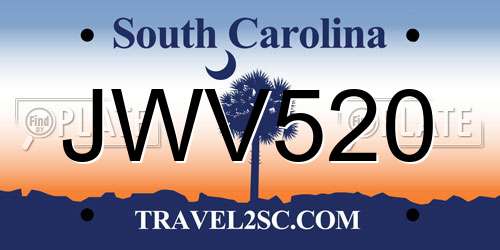 JWV520 South Carolina License Plate