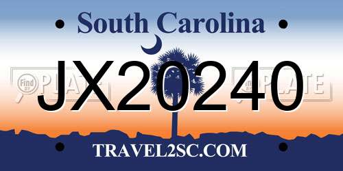 JX20240 South Carolina License Plate