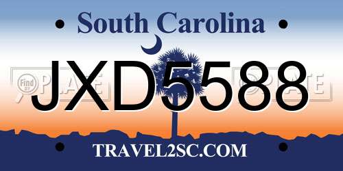 JXD5588 South Carolina License Plate