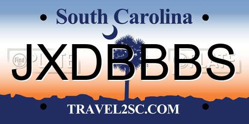 JXDBBBS South Carolina License Plate