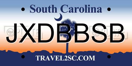 JXDBBSB South Carolina License Plate