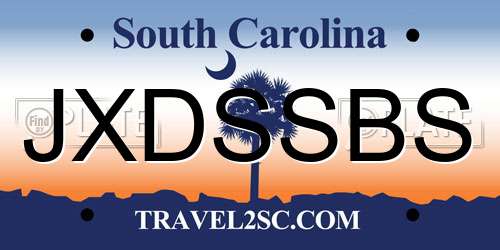 JXDSSBS South Carolina License Plate