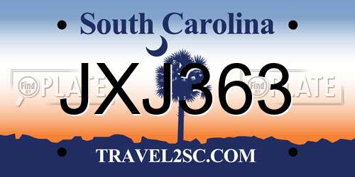 JXJ363 South Carolina License Plate