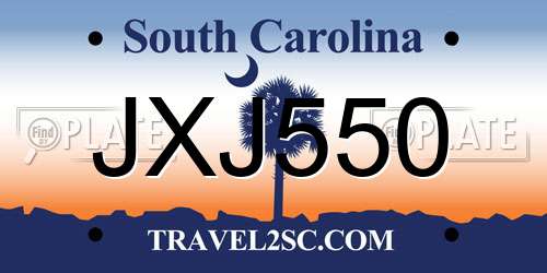 JXJ550 South Carolina License Plate