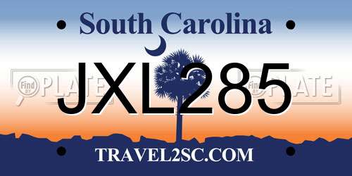 JXL285 South Carolina License Plate