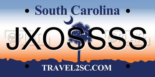 JXOSSSS South Carolina License Plate