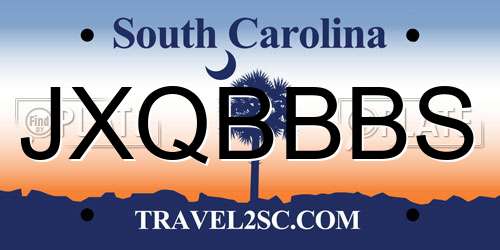 JXQBBBS South Carolina License Plate