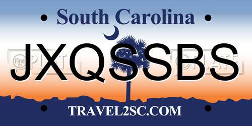 JXQSSBS South Carolina License Plate