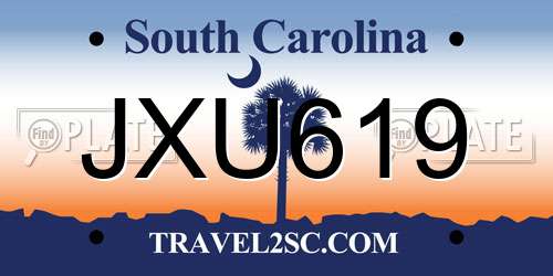 JXU619 South Carolina License Plate
