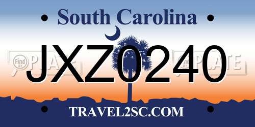 JXZ0240 South Carolina License Plate