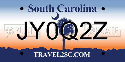 JY0Q2Z South Carolina License Plate