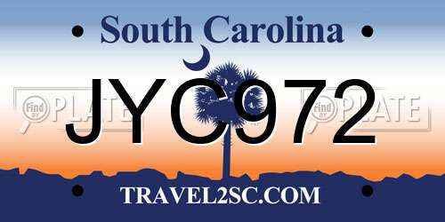 JYC972 South Carolina License Plate