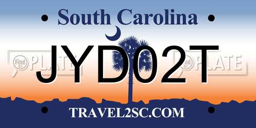 JYD02T South Carolina License Plate