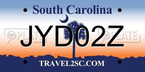 JYD02Z South Carolina License Plate