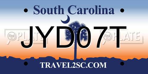 JYD07T South Carolina License Plate
