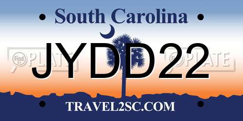 JYDD22 South Carolina License Plate