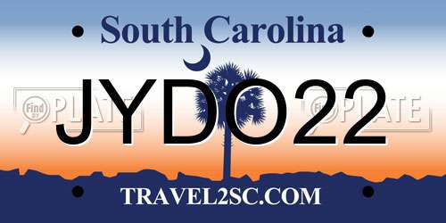 JYDO22 South Carolina License Plate