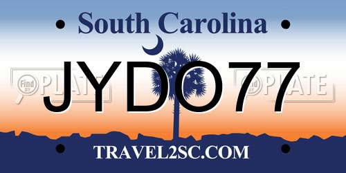 JYDO77 South Carolina License Plate