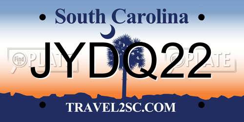 JYDQ22 South Carolina License Plate