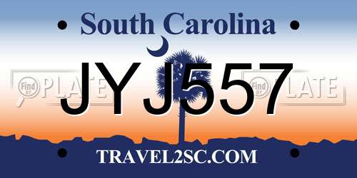 JYJ557 South Carolina License Plate