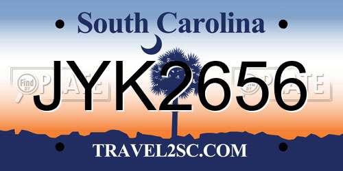 JYK2656 South Carolina License Plate