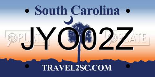 JYO02Z South Carolina License Plate