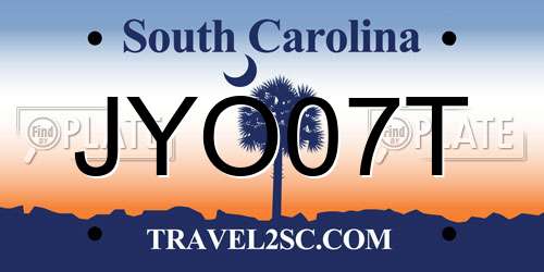 JYO07T South Carolina License Plate