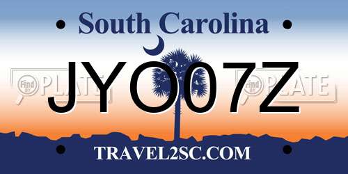 JYO07Z South Carolina License Plate