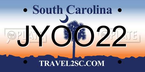 JYOO22 South Carolina License Plate