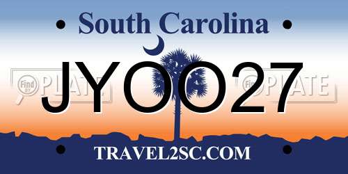 JYOO27 South Carolina License Plate