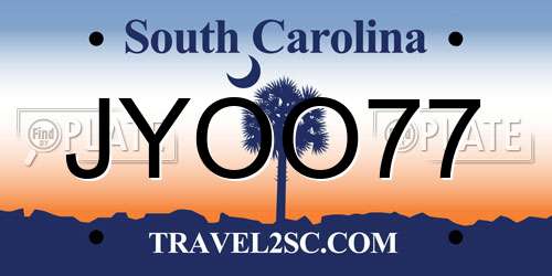 JYOO77 South Carolina License Plate