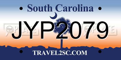 JYP2079 South Carolina License Plate