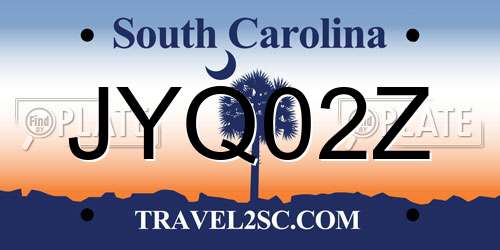 JYQ02Z South Carolina License Plate