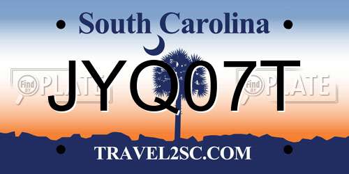 JYQ07T South Carolina License Plate