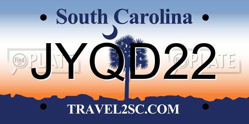 JYQD22 South Carolina License Plate