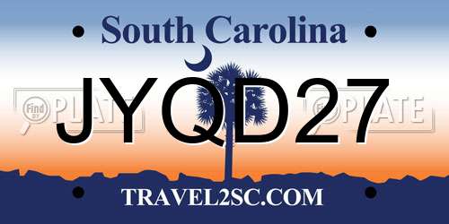 JYQD27 South Carolina License Plate