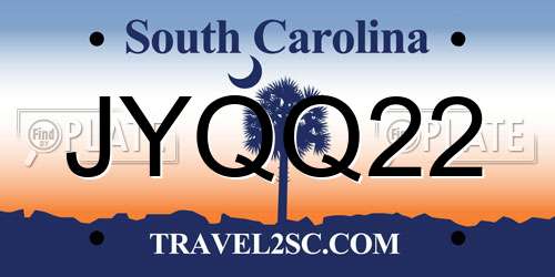 JYQQ22 South Carolina License Plate