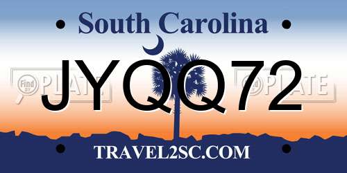 JYQQ72 South Carolina License Plate