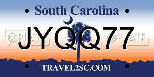 JYQQ77 South Carolina License Plate