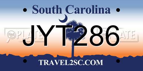 JYT286 South Carolina License Plate