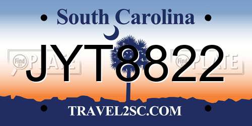 JYT8822 South Carolina License Plate
