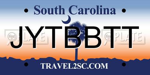 JYTBBTT South Carolina License Plate
