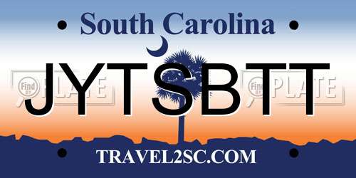 JYTSBTT South Carolina License Plate